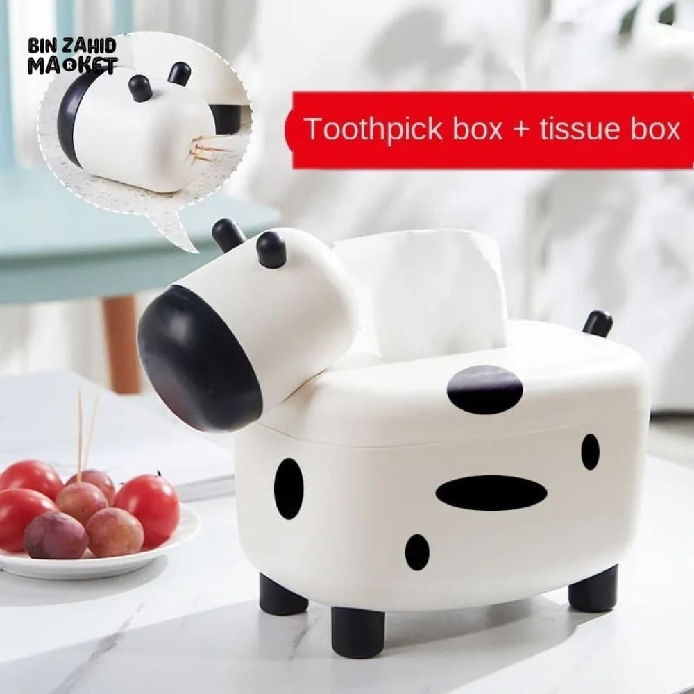 COW TISSUE HOLDER + TOOTHPICK HOLDER
