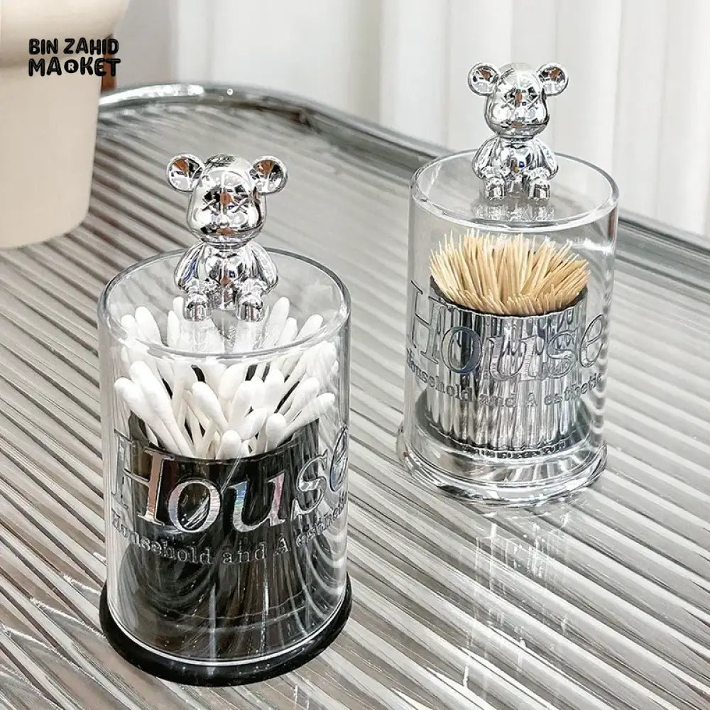 CREATIVE BEAR TOOTHPICK HOLDER & COTTON SWAB STORAGE BOX 1 PIECES TOOTHPICK DISPENSER KITCHEN GADGET