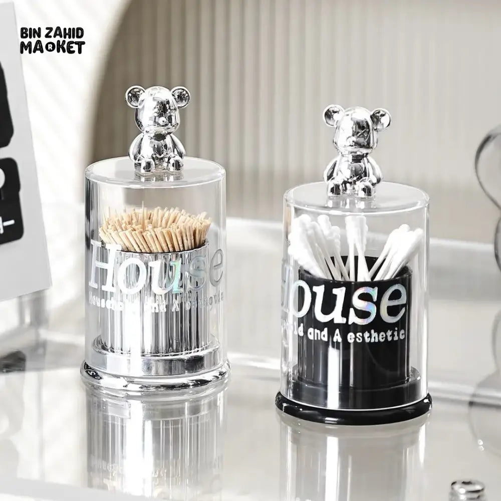 CREATIVE BEAR TOOTHPICK HOLDER & COTTON SWAB STORAGE BOX 1 PIECES TOOTHPICK DISPENSER KITCHEN GADGET