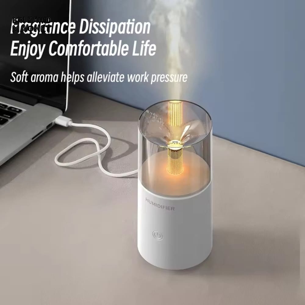 CREATIVE CANDLE LIGHT AROMATHERAPY DIFFUSER – TYPE-C USB ULTRASONIC COOL MIST HUMIDIFIER