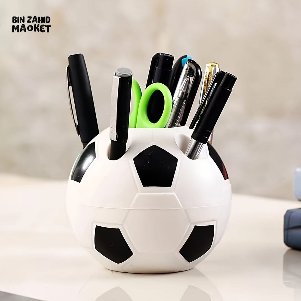 CREATIVE FOOTBALL DESK ORGANIZER – DURABLE PEN STAND FOR HOME SCHOOL OFFICE