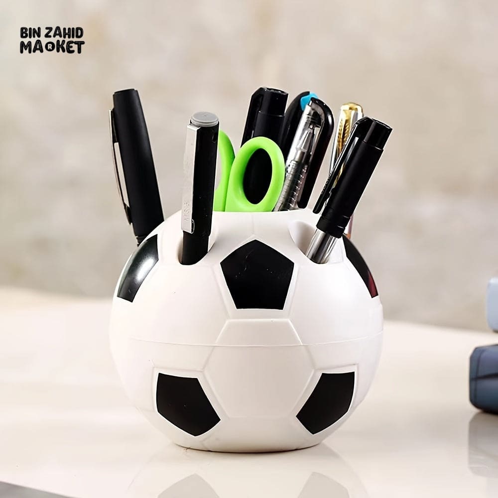CREATIVE FOOTBALL DESK ORGANIZER – DURABLE PEN STAND FOR HOME SCHOOL OFFICE