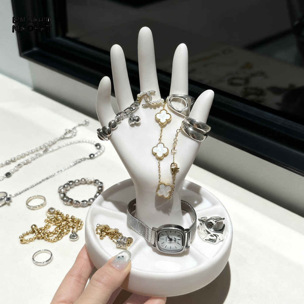 CREATIVE HAND SHAPE JEWELRY STORAGE STAND DECOR ORGANIZER