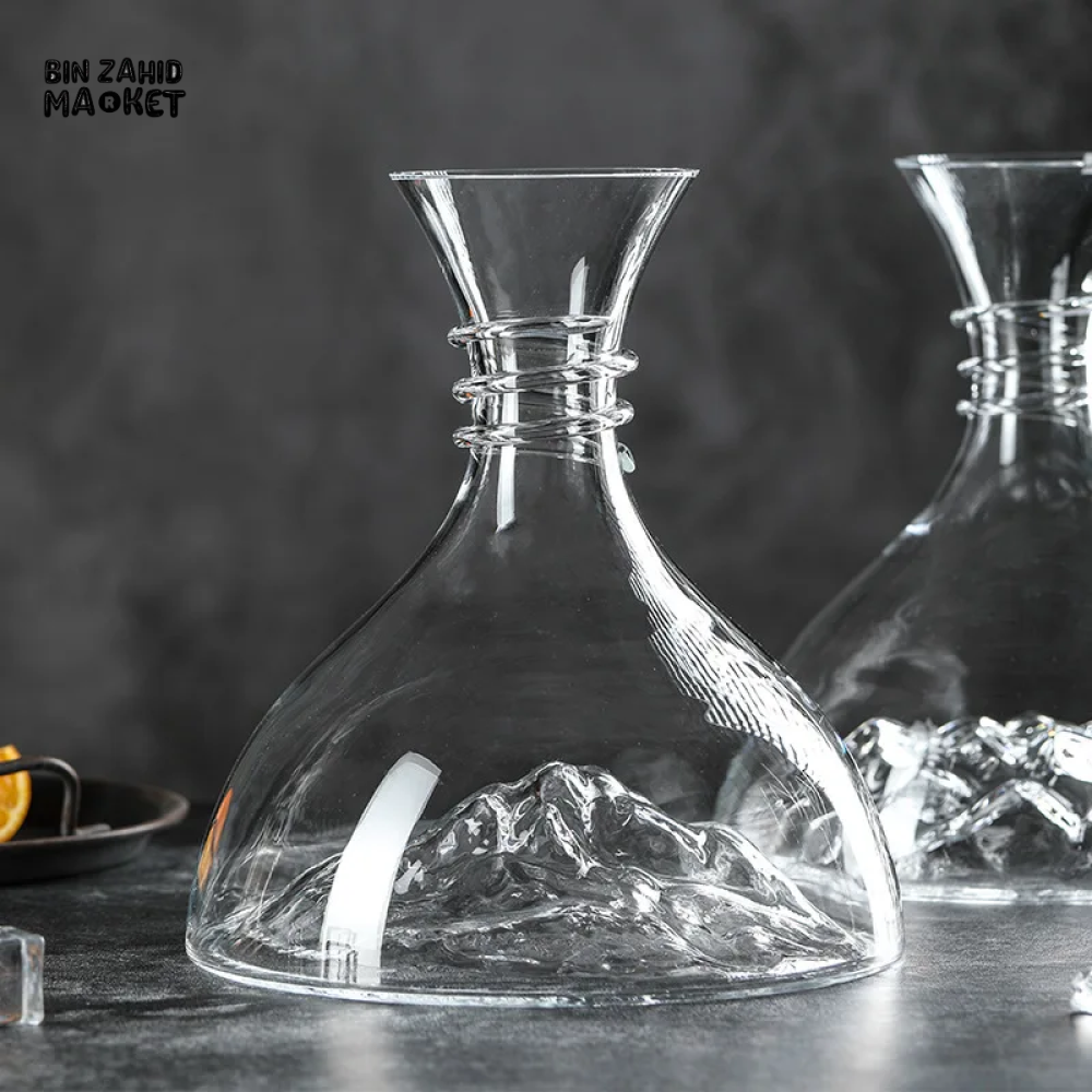 CREATIVE ICEBERG ICE CUBE WINE CONTAINER CRYSTAL GLASS DECANTER WITH GEOMETRIC CONCAVE BOTTOM
