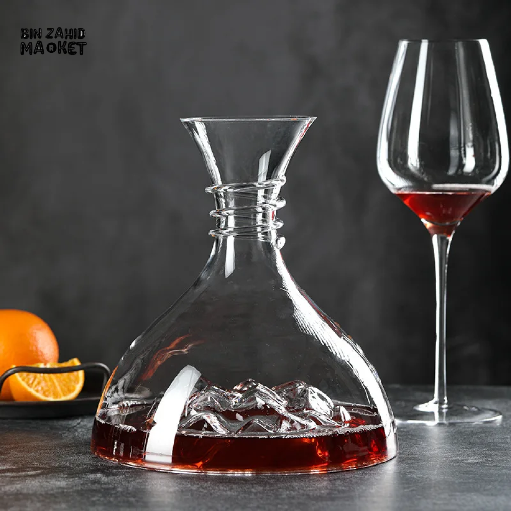 CREATIVE ICEBERG ICE CUBE WINE CONTAINER CRYSTAL GLASS DECANTER WITH GEOMETRIC CONCAVE BOTTOM