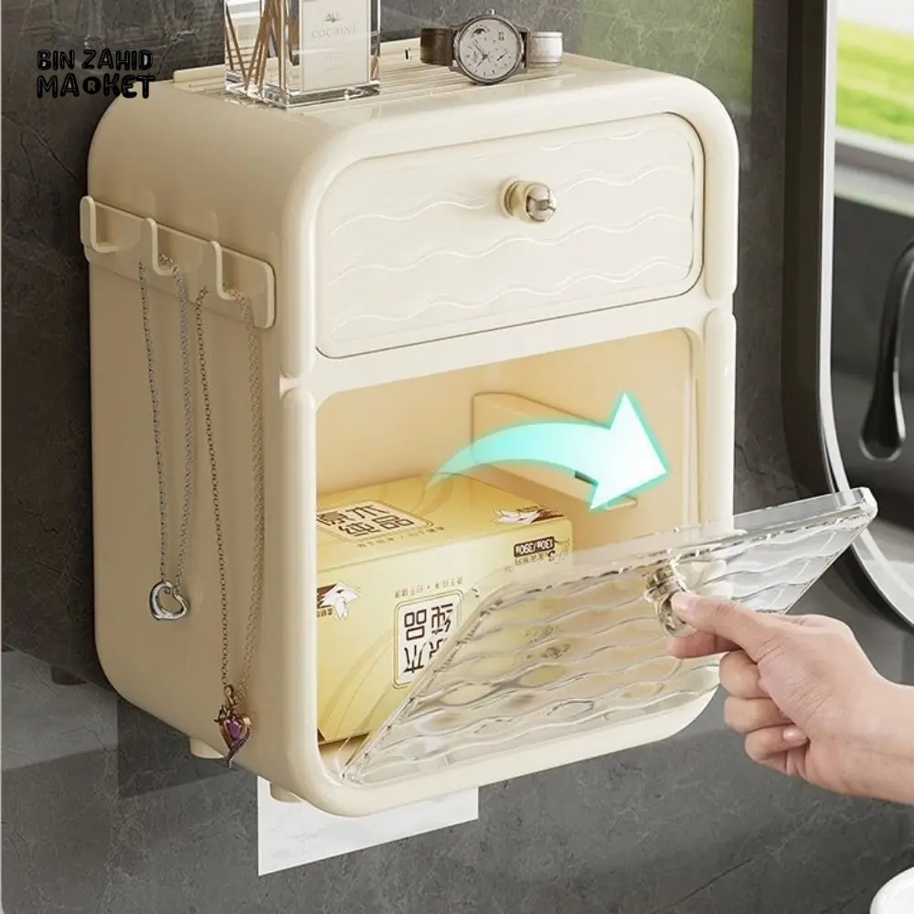CREATIVE WALL-MOUNTED PAPER TOWEL HOLDER STURDY PLASTIC NAPKIN DISPENSER FOR KITCHEN & BATHROOM