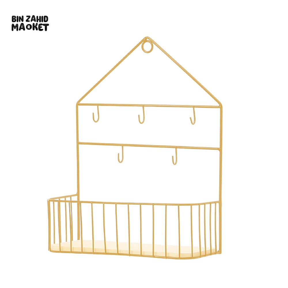 CREATIVE WALL-MOUNTED SHELF - HOOKS Golden