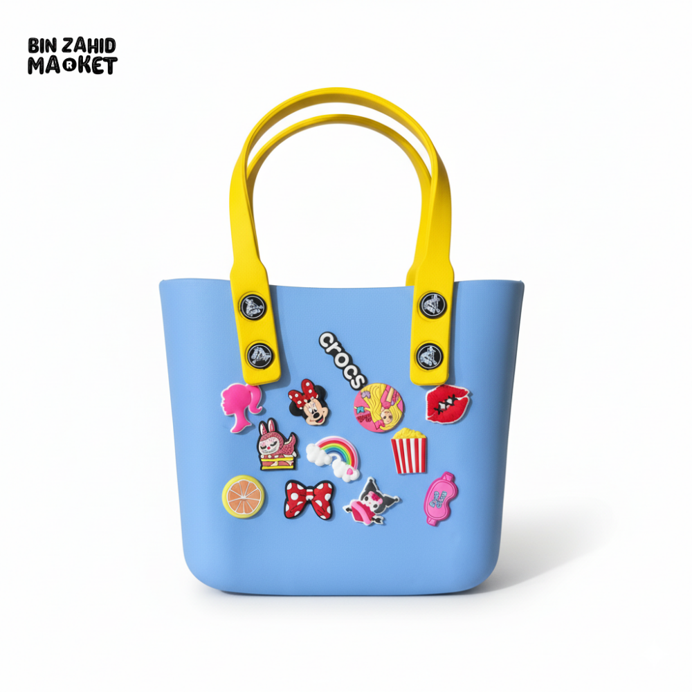 CROCS VITANGE TOTE HAND BAG EXCLUSIVE - BLUE & YELLOW