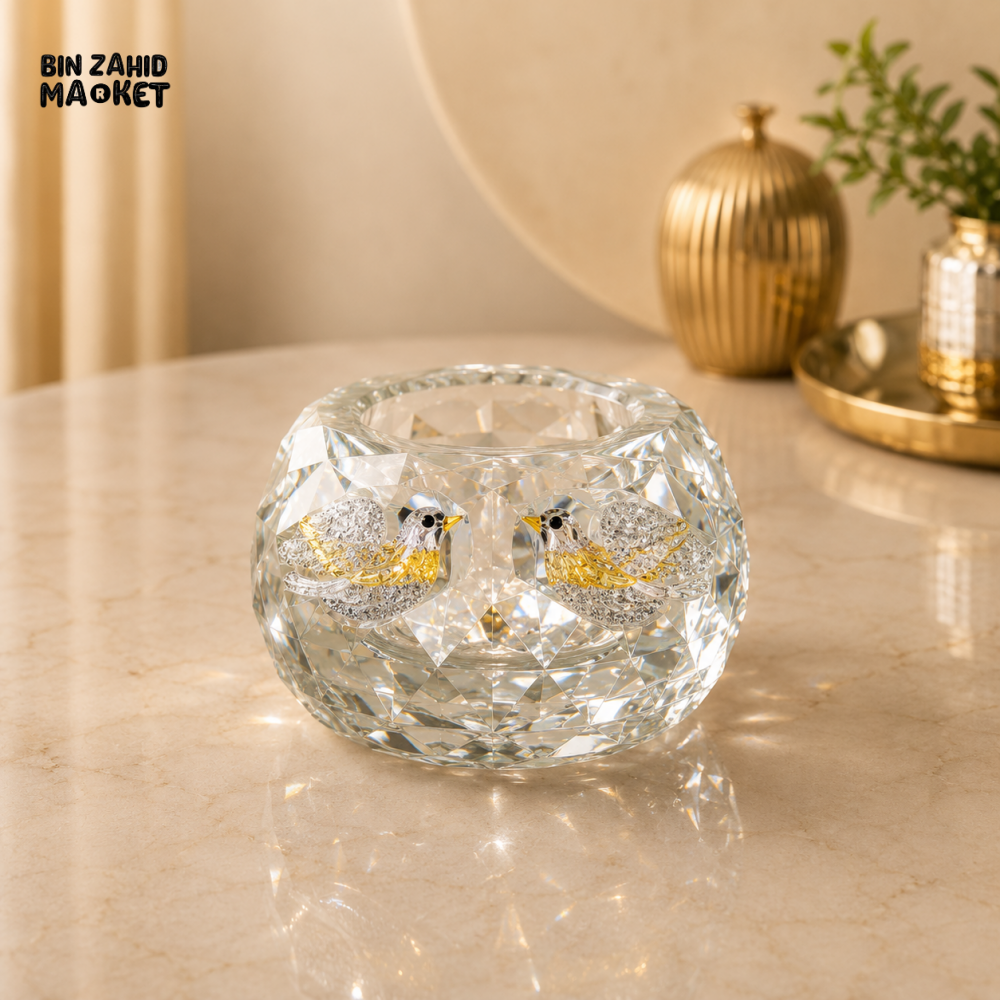 CRYSTAL BIRD DESIGN DECORATIVE BOWL