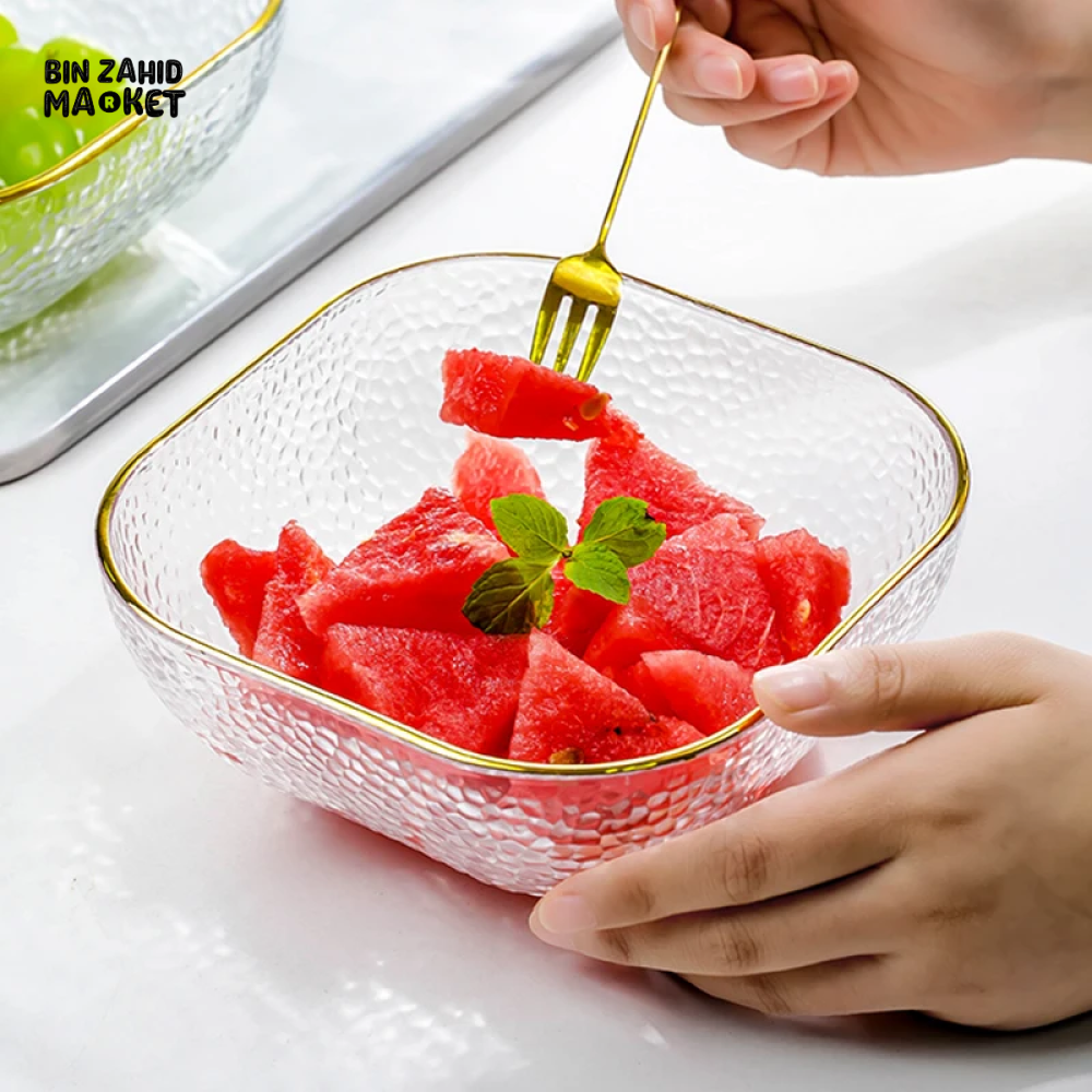 CRYSTAL SQUARE BOWL – VERSATILE TABLEWARE FOR SALAD DESSERT SOUP NOODLES & FRUITS PERFECT FOR HOME USE