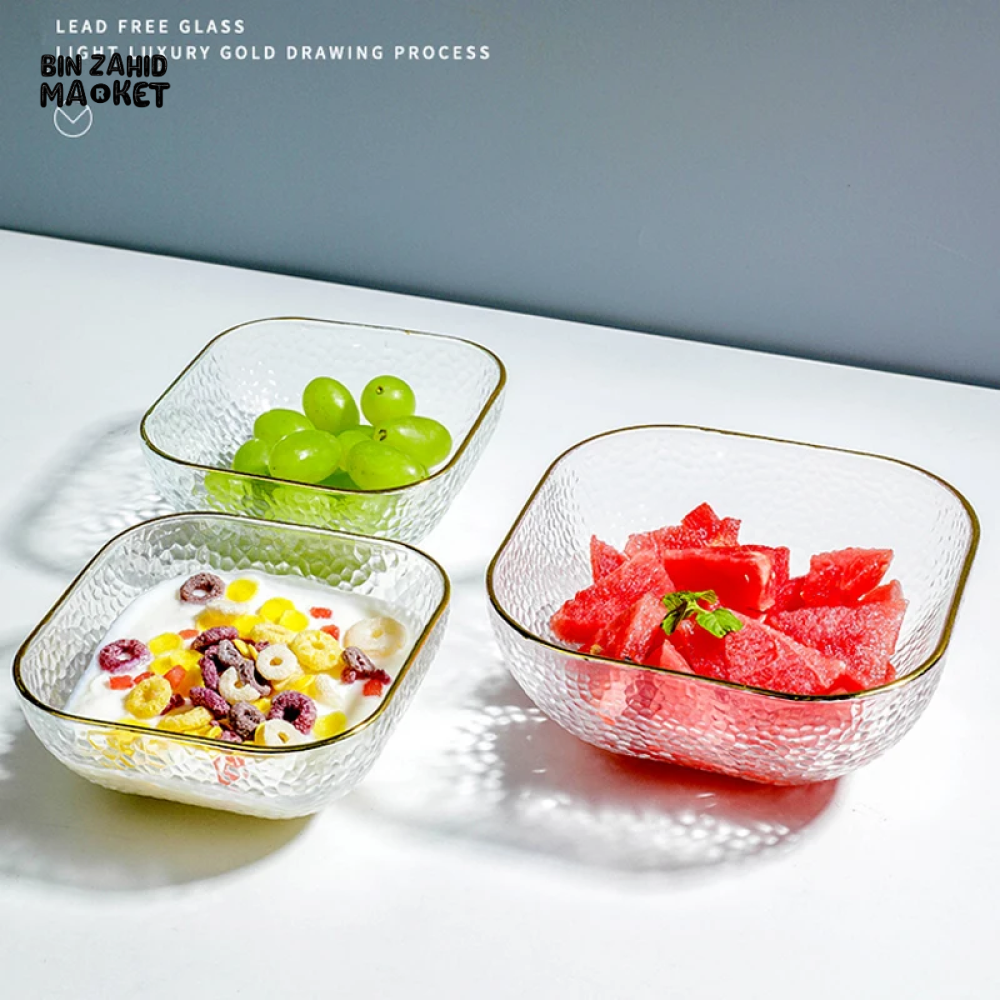CRYSTAL SQUARE BOWL – VERSATILE TABLEWARE FOR SALAD DESSERT SOUP NOODLES & FRUITS PERFECT FOR HOME USE