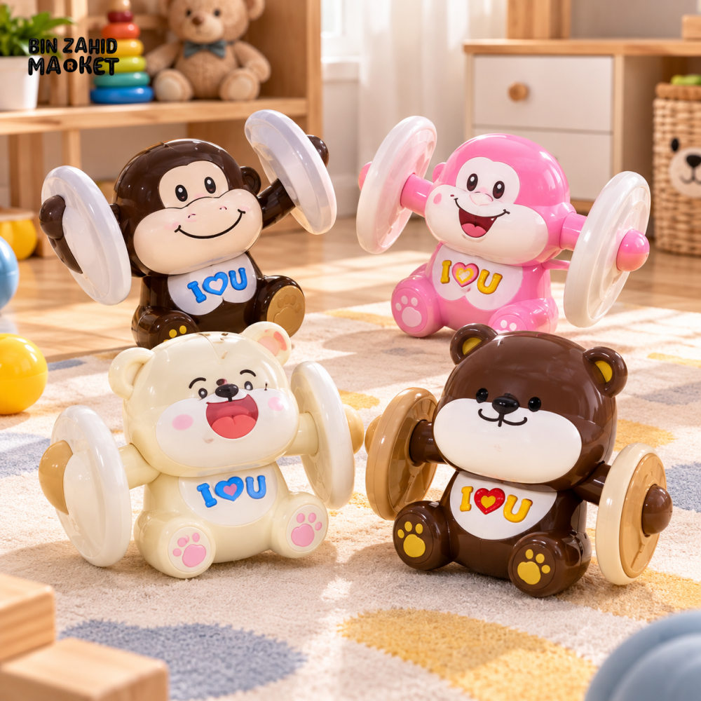 CUTE ANIMAL ROLLING WHEEL TOY - 4 PIECES SET - Baby Accessories