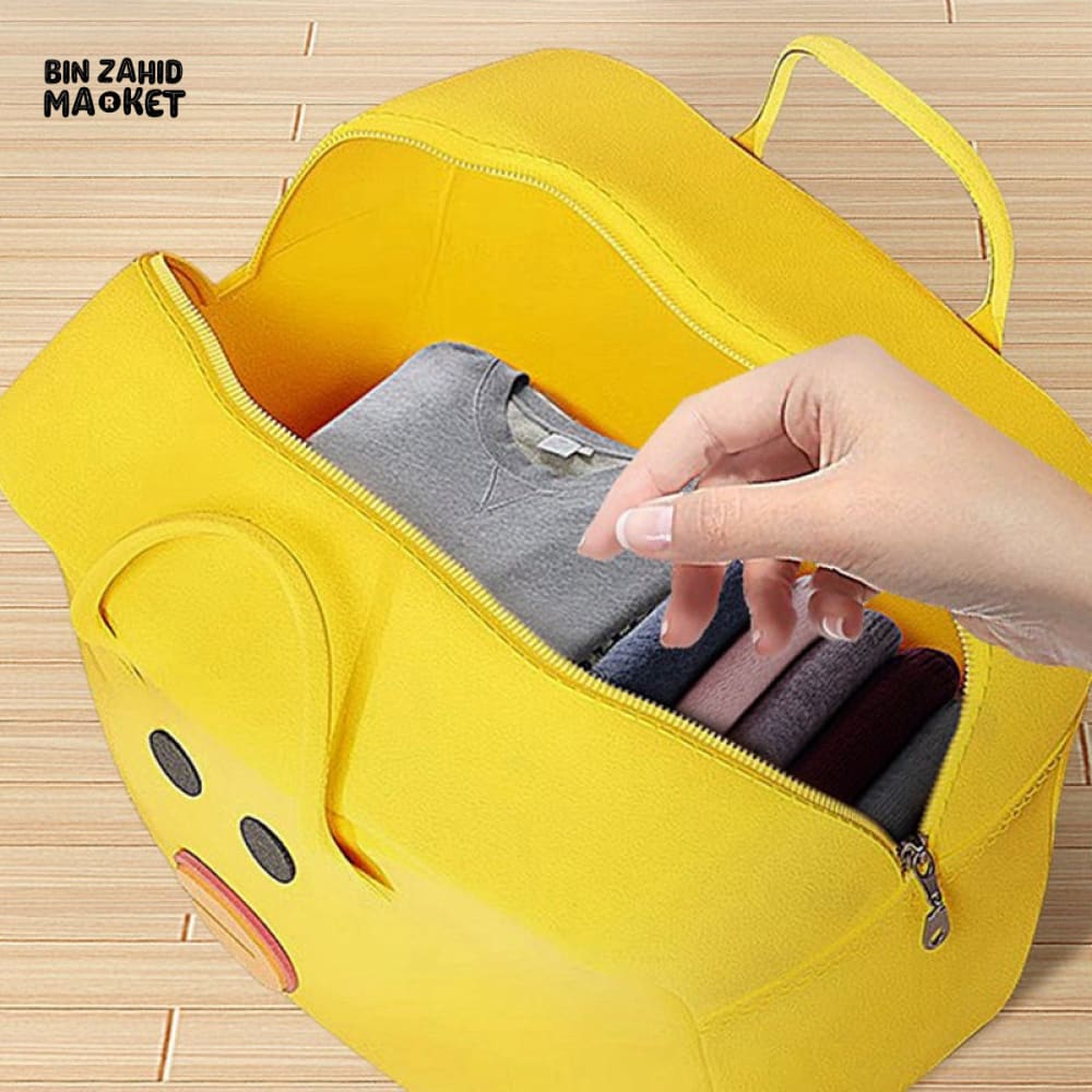 CUTE CARTOON KIDS STORAGE BAG – SOFT FELT ZIPPER ORGANIZER FOR TOYS & TRAVEL