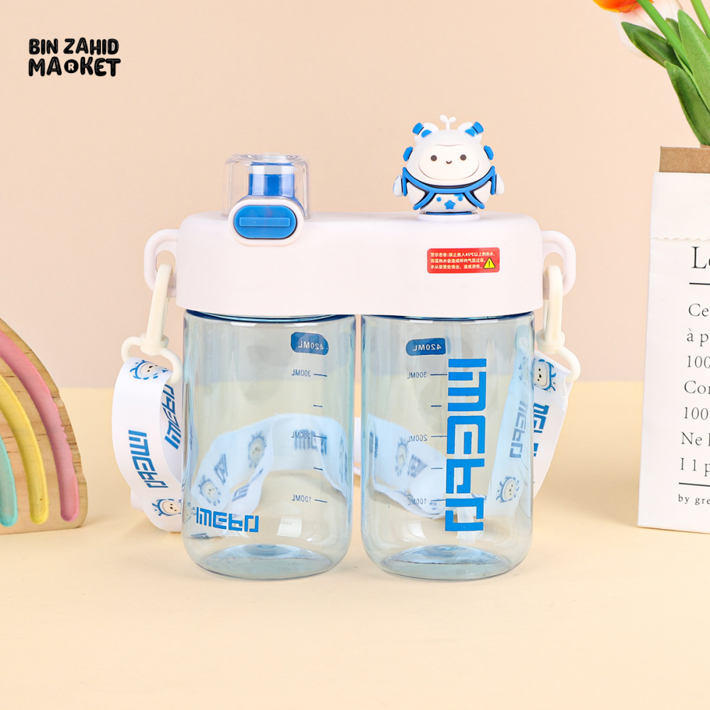 CUTE CARTOON SIPPY CUP FOR KIDS – LEAK-PROOF PORTABLE DESIGN WITH STRAW DOUBLE CUP HIGH CAPACITY IDEAL FOR SCHOOL & TRAVEL