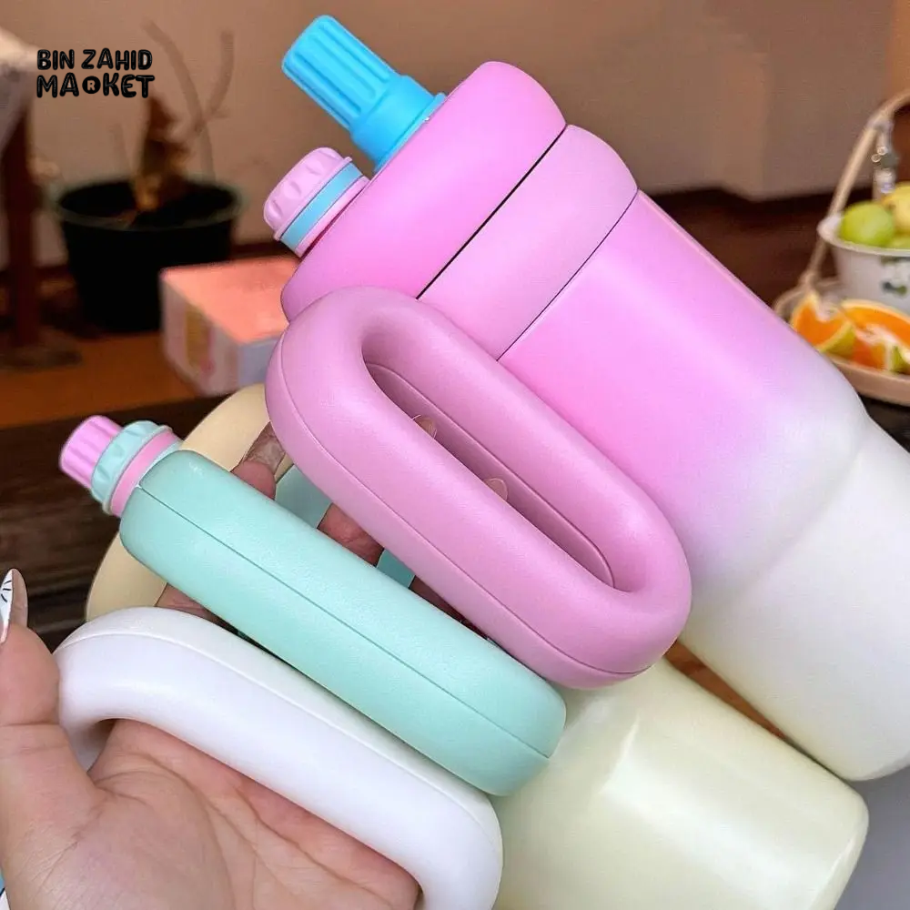 CUTE KAWAII INSULATED TUMBLER SIPPER 800ML WITH HANDLE & STRAW LEAKPROOF & STAINLESS STEEL