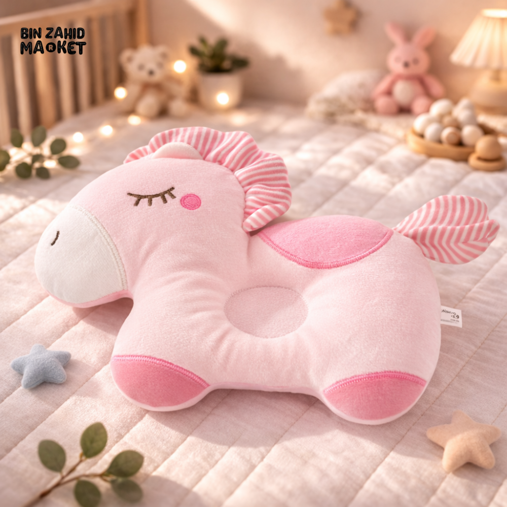CUTE PINK UNICORN SHAPING PILLOW – SOFT NEWBORN SUPPORT CUSHION