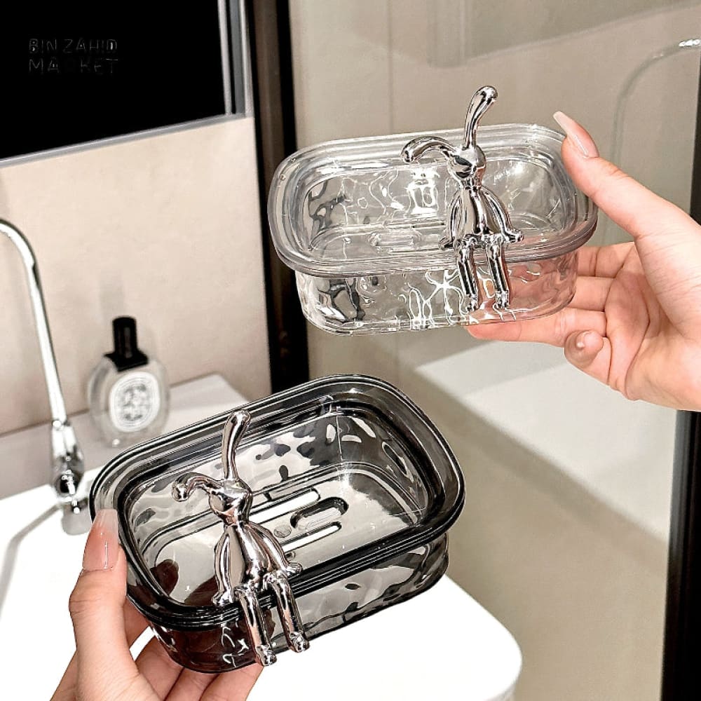 CUTE RABBIT SOAP DISH – WATER DRAINING PLASTIC SOAP RACK FOR BATHROOM
