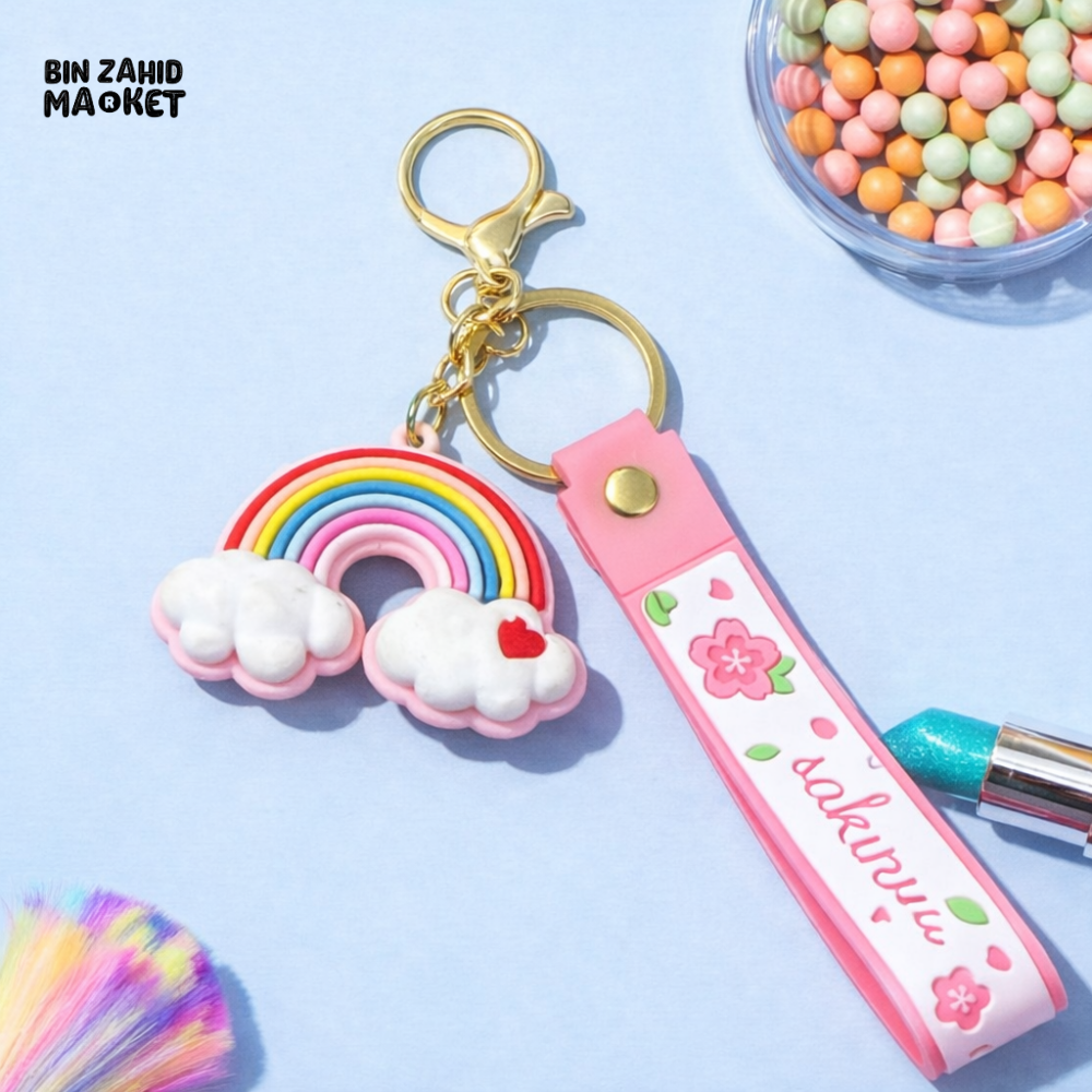 CUTE RAINBOW KEYCHAIN – BAG CHARM & KEYRING - Key Holders