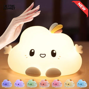 CUTE SILICONE LED NIGHT LIGHT USB RECHARGEABLE TOUCH CONTROL - CLOUD