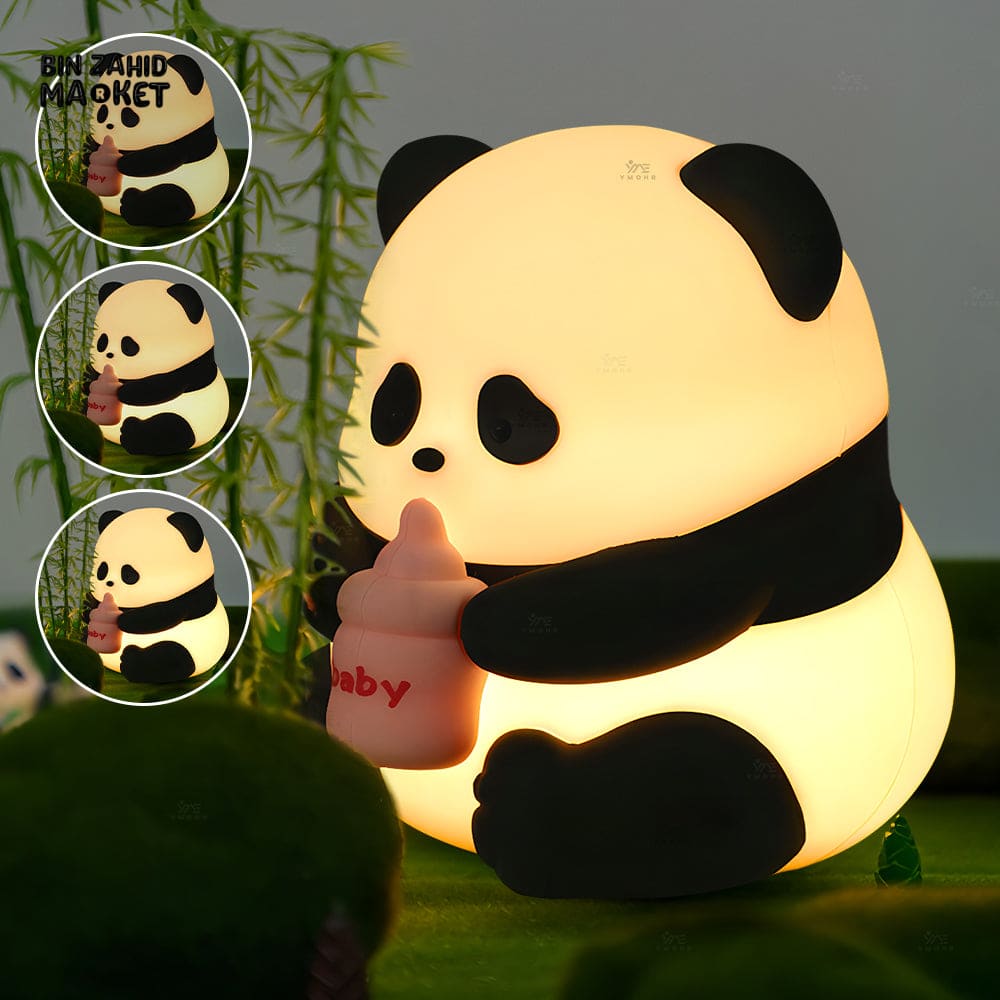 CUTE SILICONE LED NIGHT LIGHT USB RECHARGEABLE TOUCH CONTROL - FEEDING PANDA
