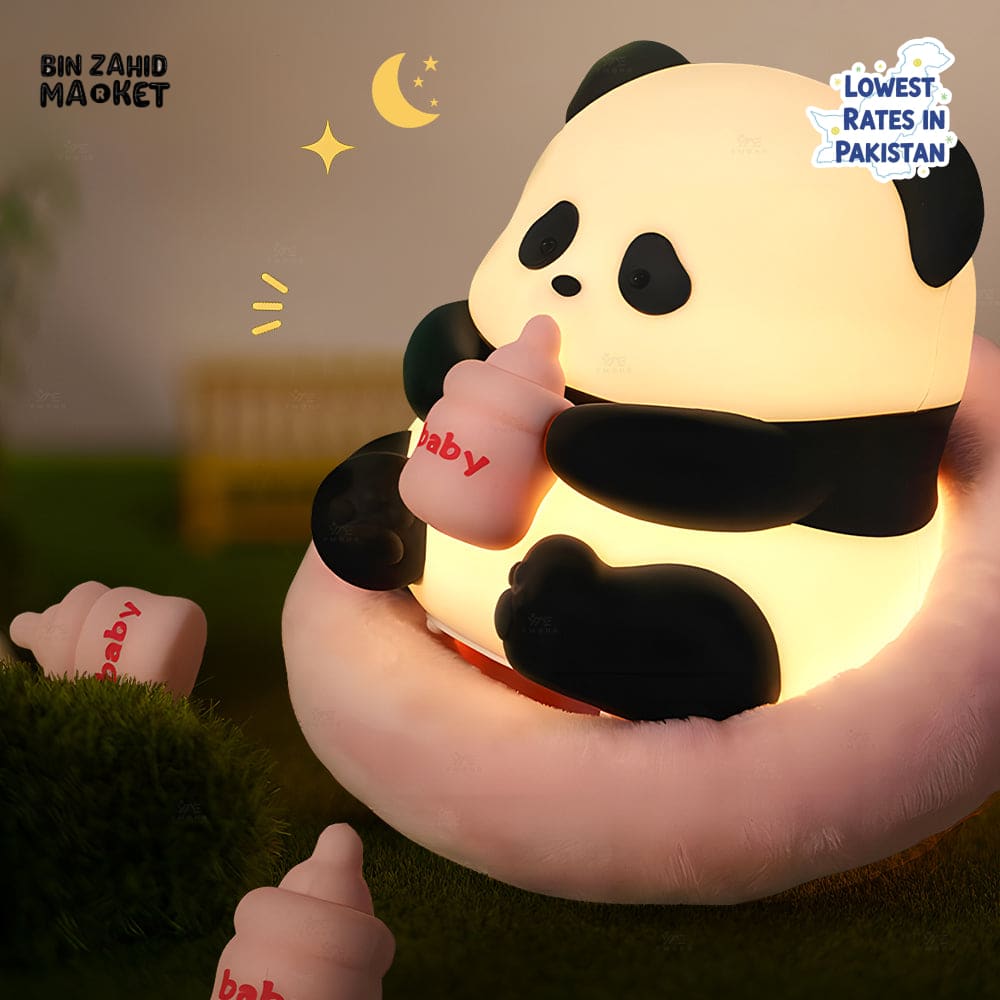 CUTE SILICONE LED NIGHT LIGHT USB RECHARGEABLE TOUCH CONTROL - FEEDING PANDA