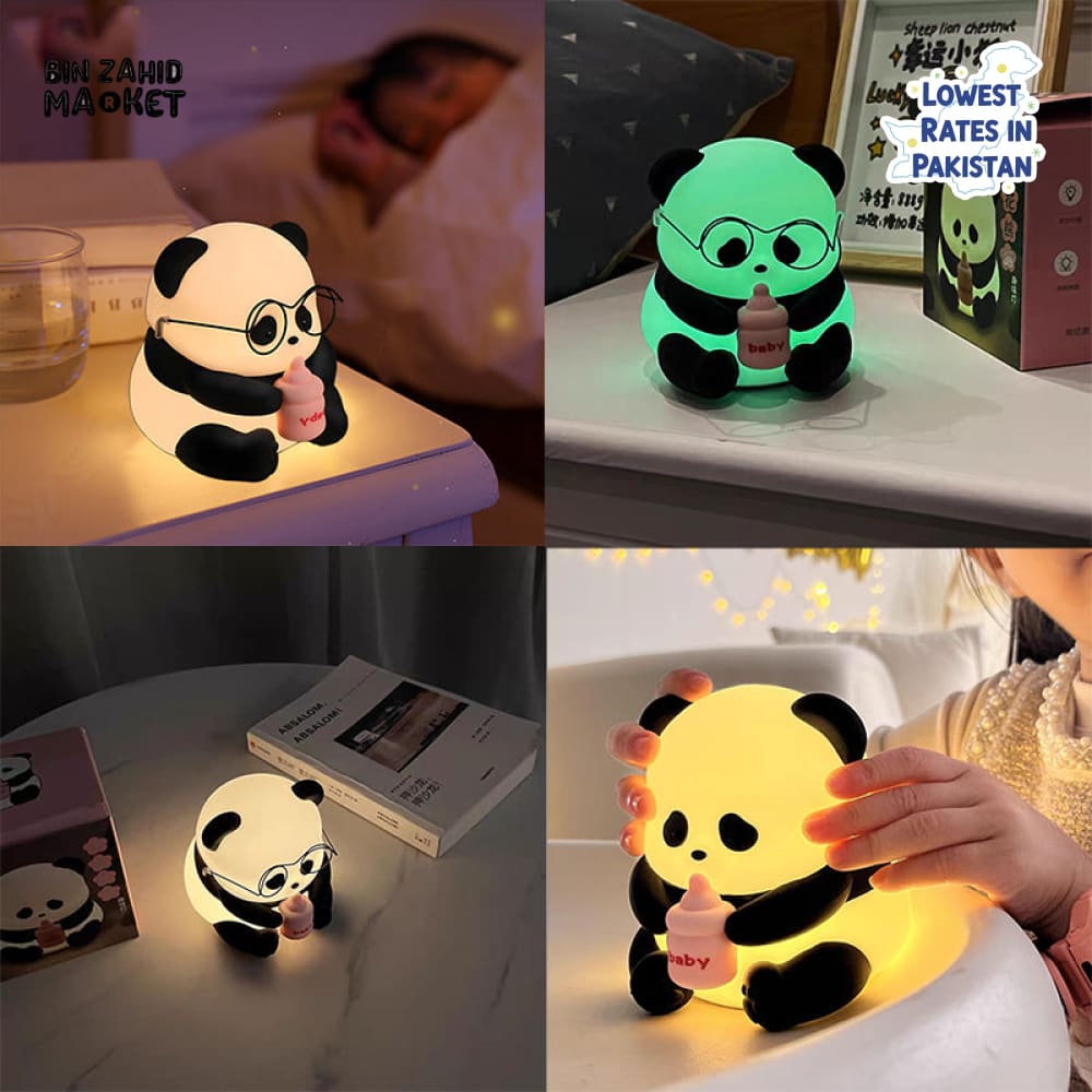 CUTE SILICONE LED NIGHT LIGHT USB RECHARGEABLE TOUCH CONTROL - FEEDING PANDA
