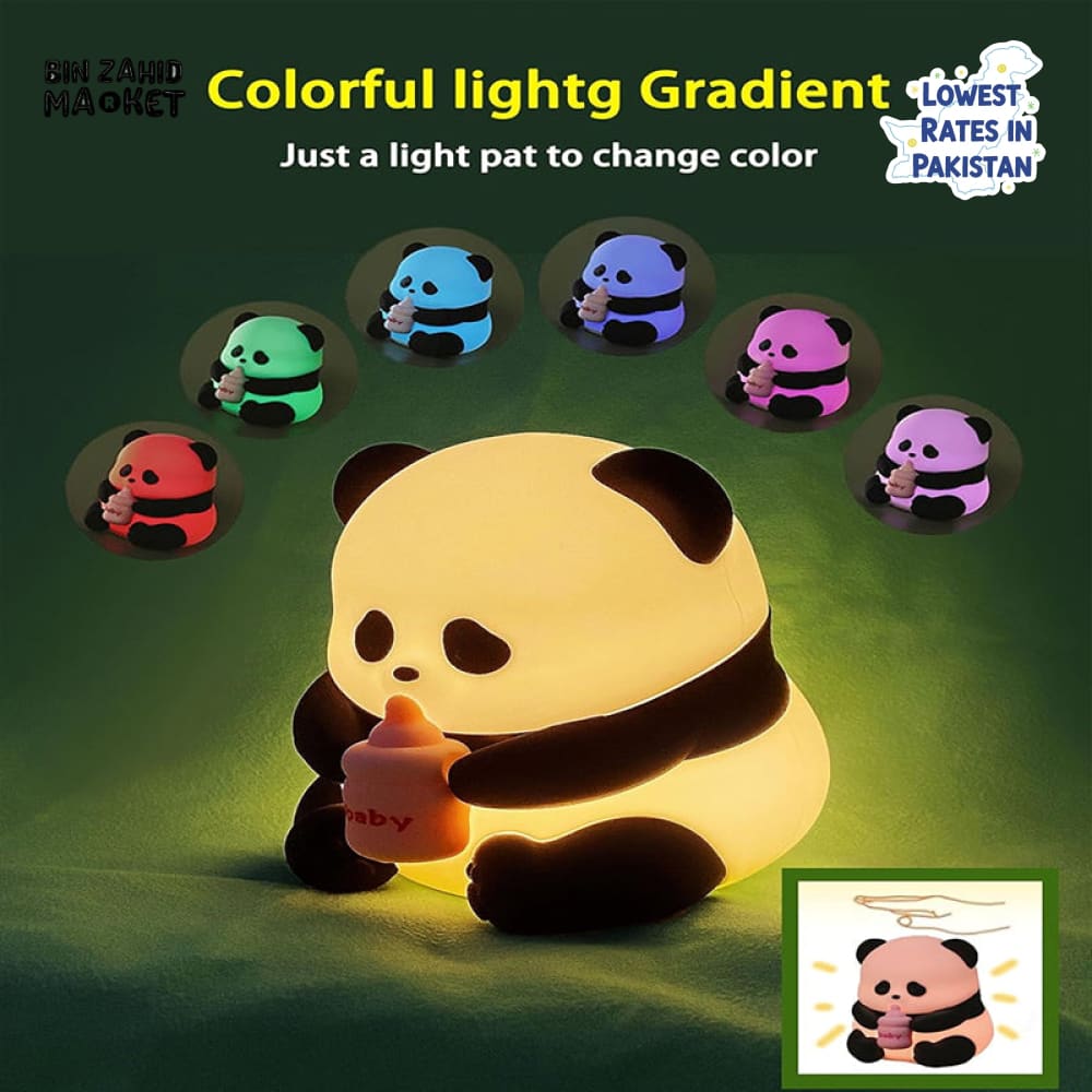CUTE SILICONE LED NIGHT LIGHT USB RECHARGEABLE TOUCH CONTROL - FEEDING PANDA