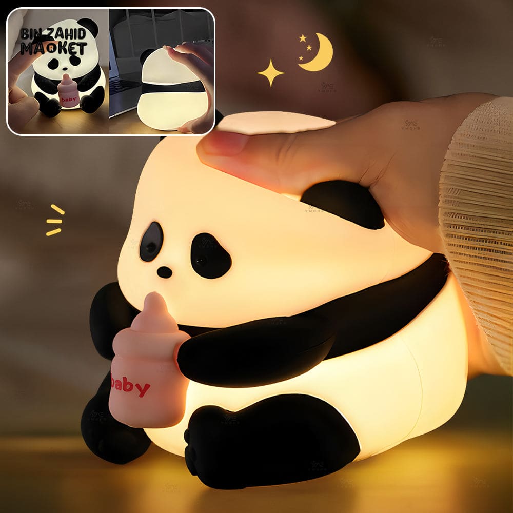 CUTE SILICONE LED NIGHT LIGHT USB RECHARGEABLE TOUCH CONTROL - FEEDING PANDA