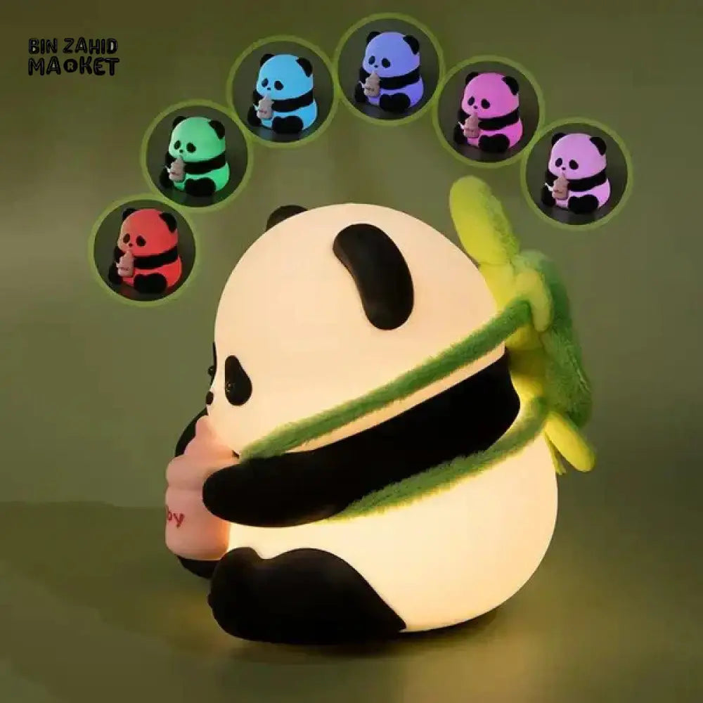 CUTE SILICONE LED NIGHT LIGHT USB RECHARGEABLE TOUCH CONTROL - FEEDING PANDA