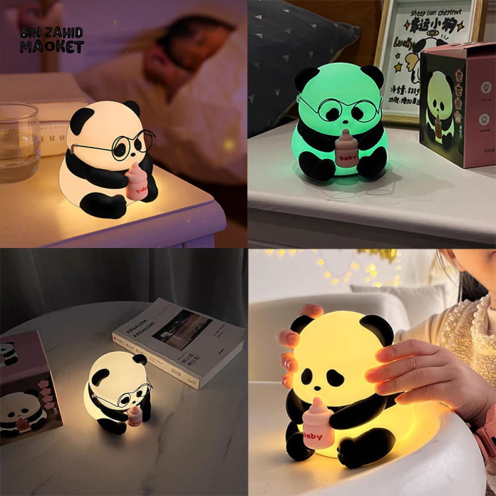 CUTE SILICONE LED NIGHT LIGHT USB RECHARGEABLE TOUCH CONTROL - FEEDING PANDA
