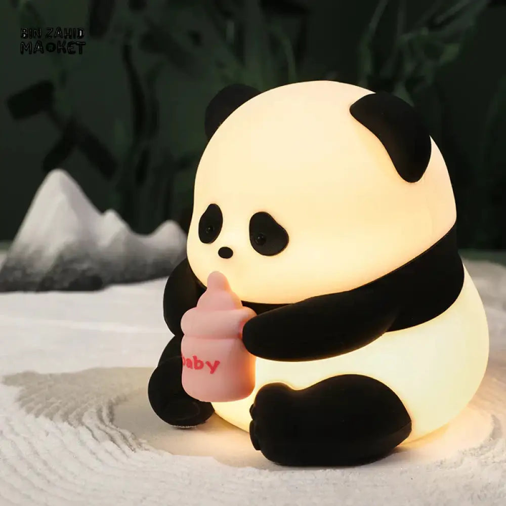 CUTE SILICONE LED NIGHT LIGHT USB RECHARGEABLE TOUCH CONTROL - FEEDING PANDA