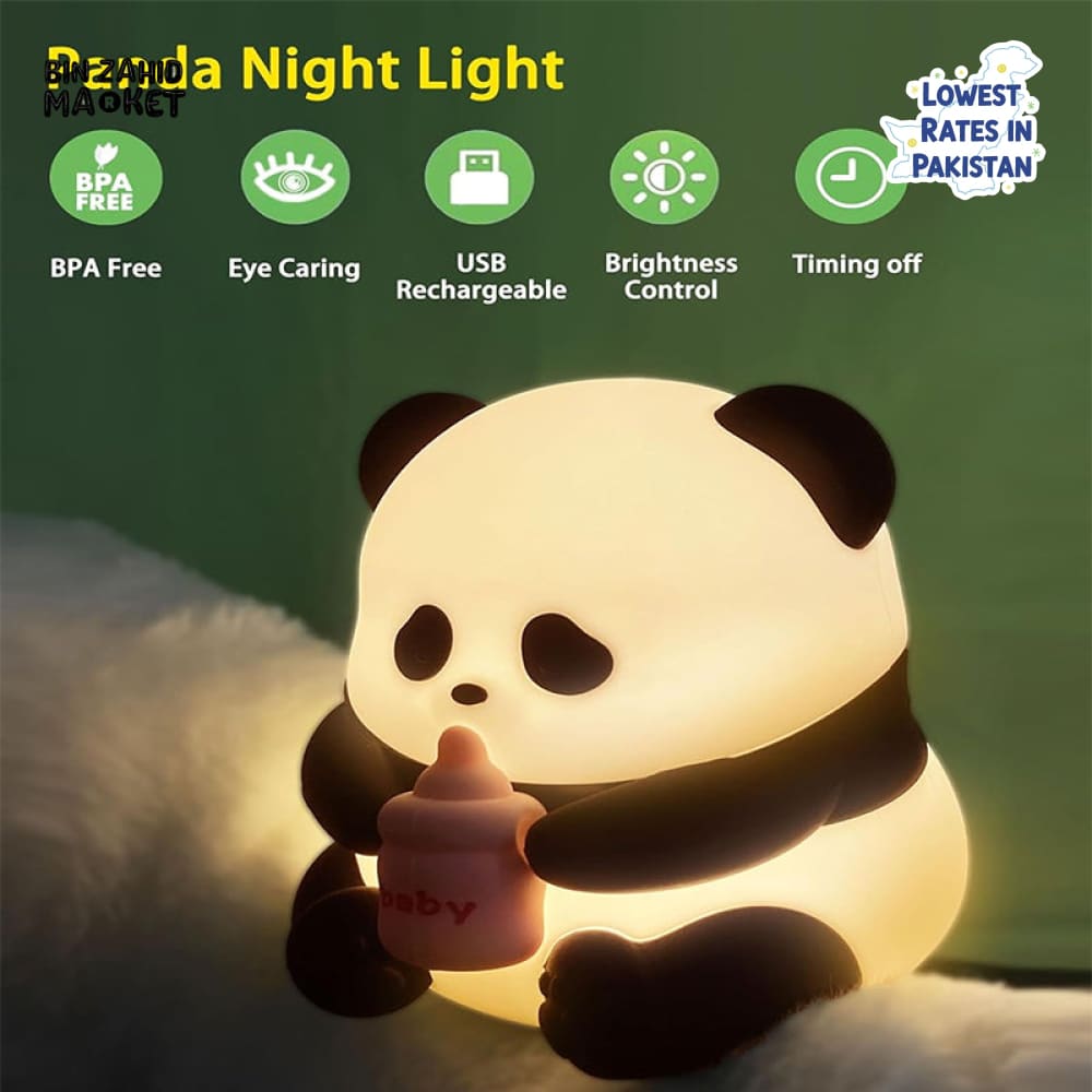 CUTE SILICONE LED NIGHT LIGHT USB RECHARGEABLE TOUCH CONTROL - FEEDING PANDA