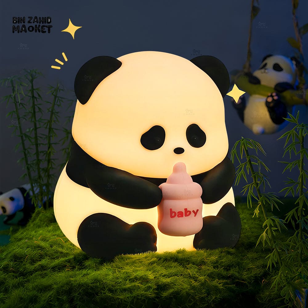 CUTE SILICONE LED NIGHT LIGHT USB RECHARGEABLE TOUCH CONTROL - FEEDING PANDA