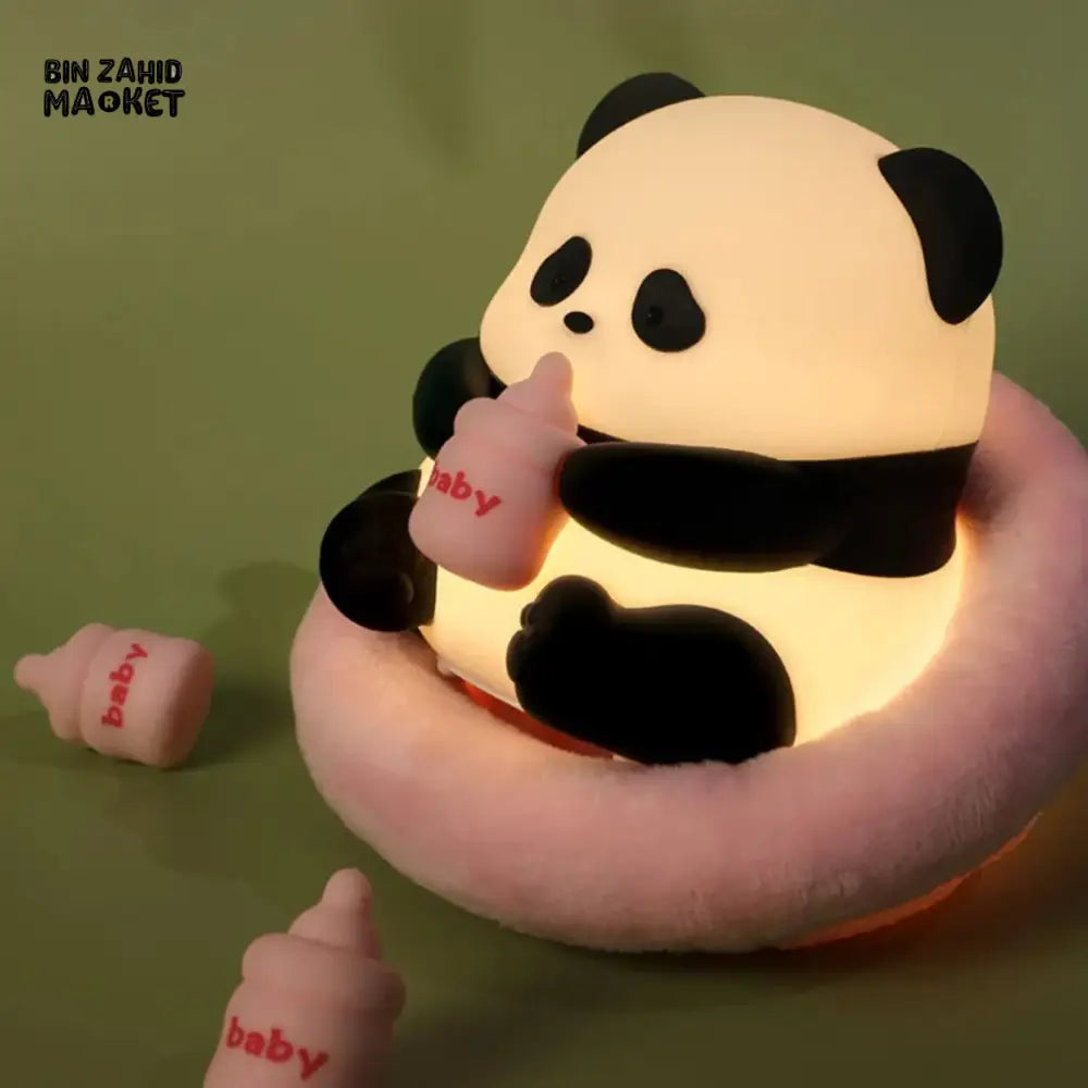 CUTE SILICONE LED NIGHT LIGHT USB RECHARGEABLE TOUCH CONTROL - FEEDING PANDA