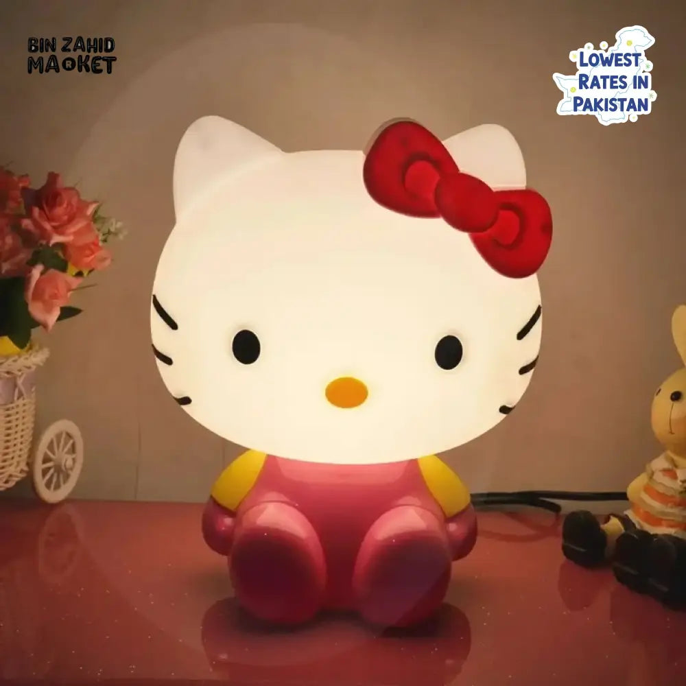 CUTE SILICONE LED NIGHT LIGHT USB RECHARGEABLE TOUCH CONTROL - HELLO KITTY