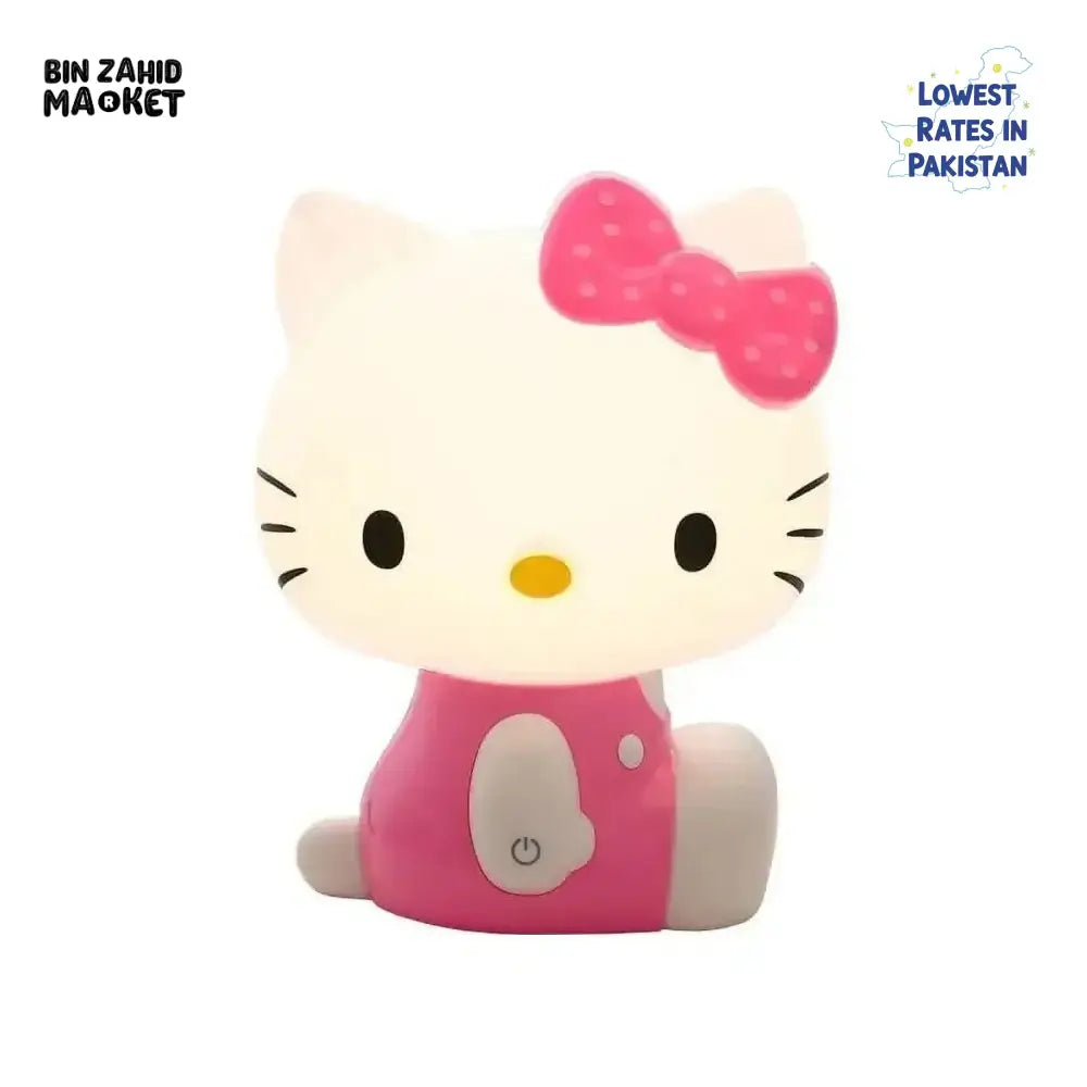 CUTE SILICONE LED NIGHT LIGHT USB RECHARGEABLE TOUCH CONTROL - HELLO KITTY
