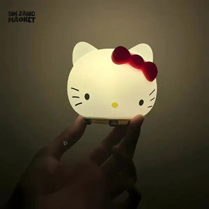 CUTE SILICONE LED NIGHT LIGHT USB RECHARGEABLE TOUCH CONTROL - HELLO KITTY HEAD