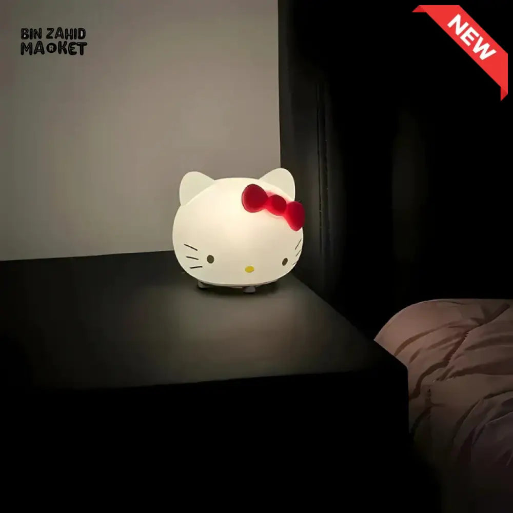 CUTE SILICONE LED NIGHT LIGHT USB RECHARGEABLE TOUCH CONTROL - HELLO KITTY HEAD