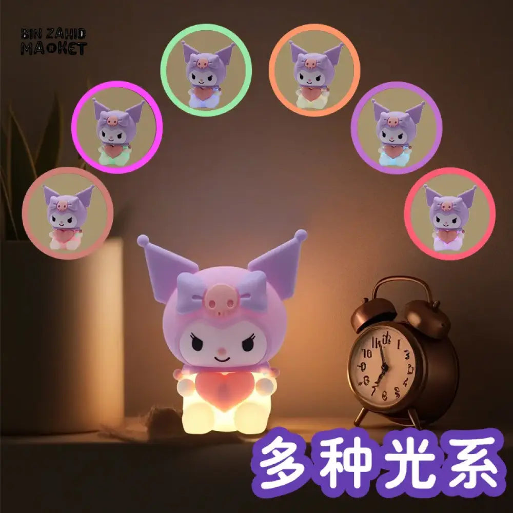 CUTE SILICONE LED NIGHT LIGHT USB RECHARGEABLE TOUCH CONTROL - KUROMI LOVE LIGHT