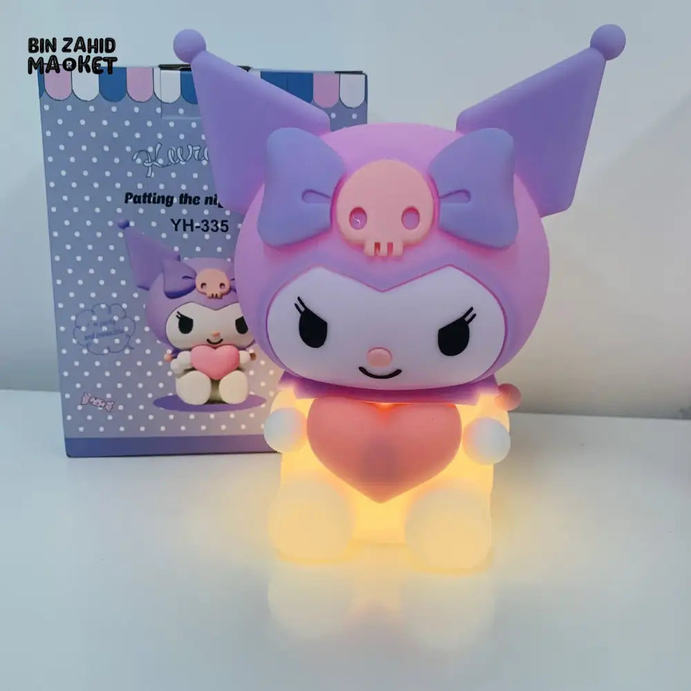 CUTE SILICONE LED NIGHT LIGHT USB RECHARGEABLE TOUCH CONTROL - KUROMI LOVE LIGHT
