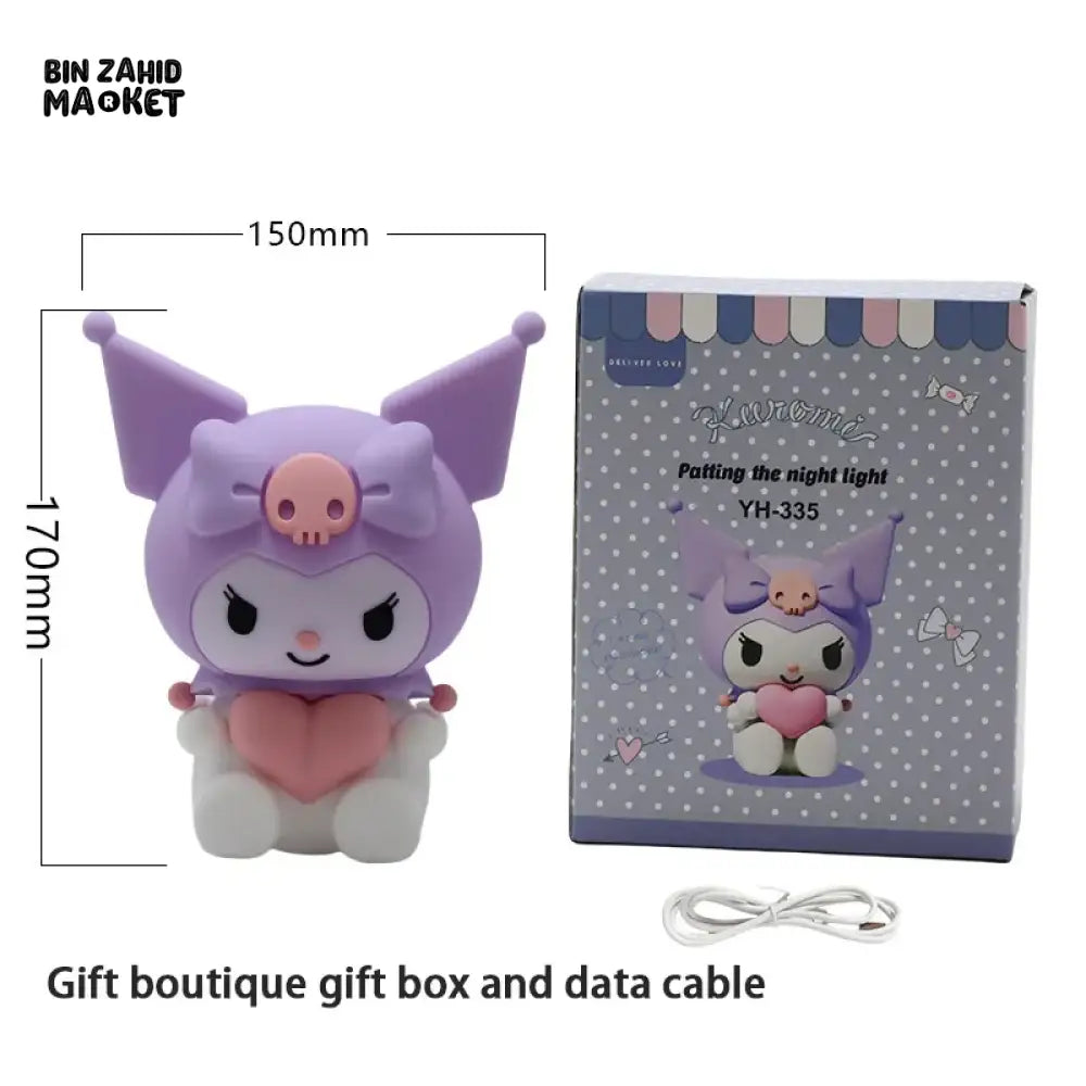 CUTE SILICONE LED NIGHT LIGHT USB RECHARGEABLE TOUCH CONTROL - KUROMI LOVE LIGHT