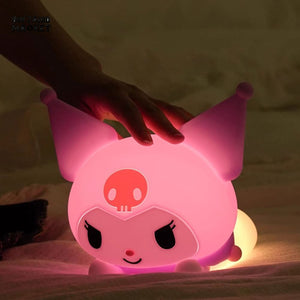 CUTE SILICONE LED NIGHT LIGHT USB RECHARGEABLE TOUCH CONTROL - KUROMI RECLINING