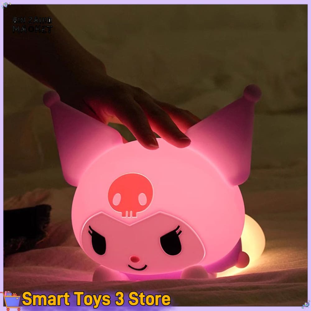 CUTE SILICONE LED NIGHT LIGHT USB RECHARGEABLE TOUCH CONTROL - KUROMI RECLINING
