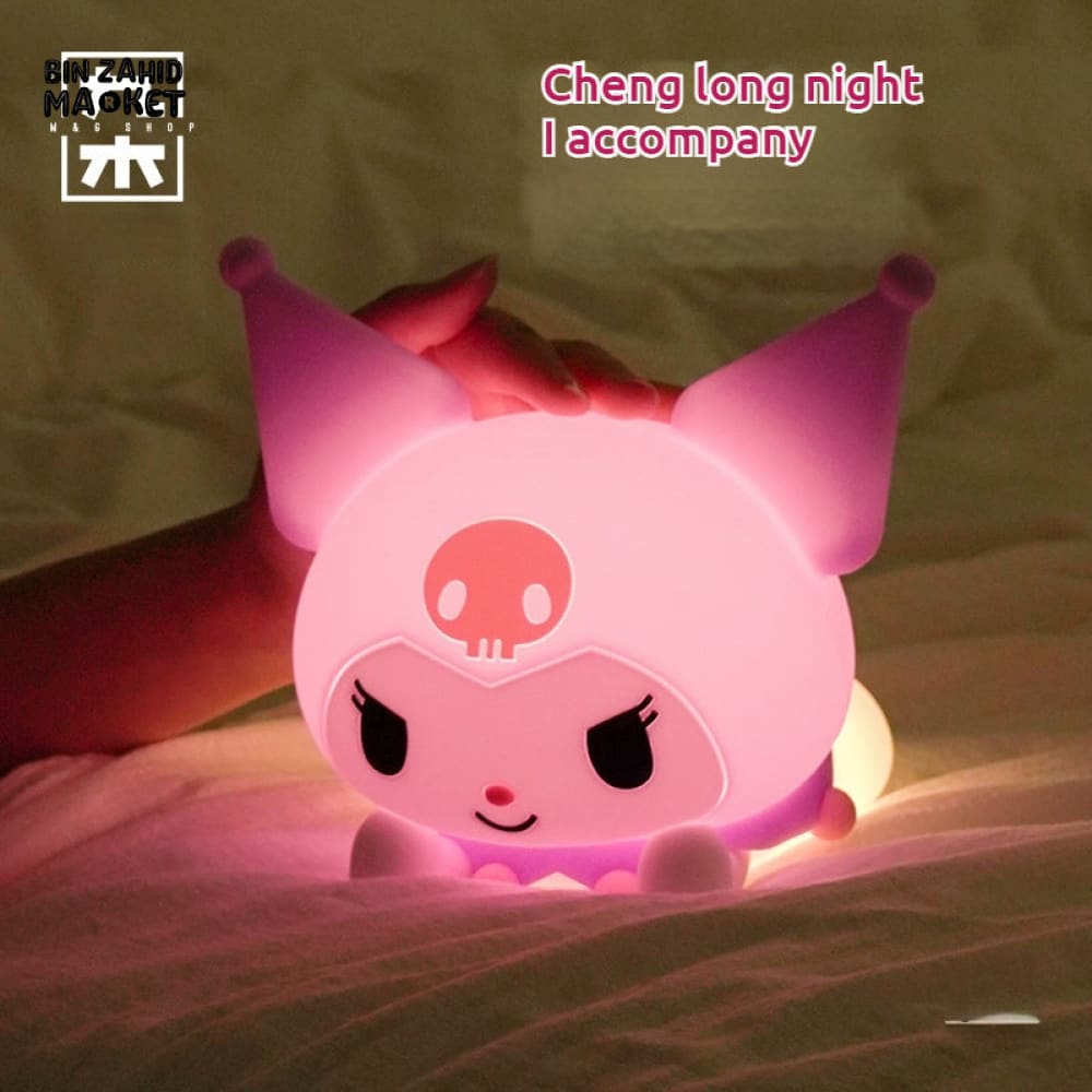 CUTE SILICONE LED NIGHT LIGHT USB RECHARGEABLE TOUCH CONTROL - KUROMI RECLINING