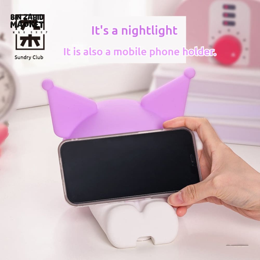 CUTE SILICONE LED NIGHT LIGHT USB RECHARGEABLE TOUCH CONTROL - KUROMI RECLINING