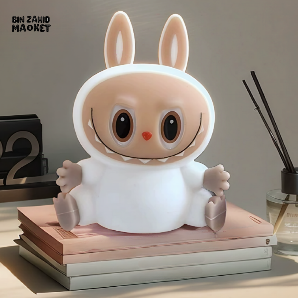 CUTE SILICONE LED NIGHT LIGHT USB RECHARGEABLE TOUCH CONTROL - LABUBU
