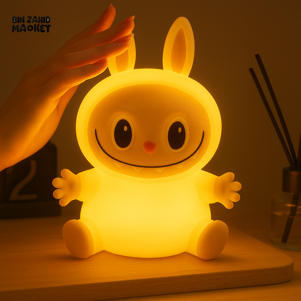 CUTE SILICONE LED NIGHT LIGHT USB RECHARGEABLE TOUCH CONTROL - LABUBU