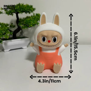 CUTE SILICONE LED NIGHT LIGHT USB RECHARGEABLE TOUCH CONTROL - LABUBU RED