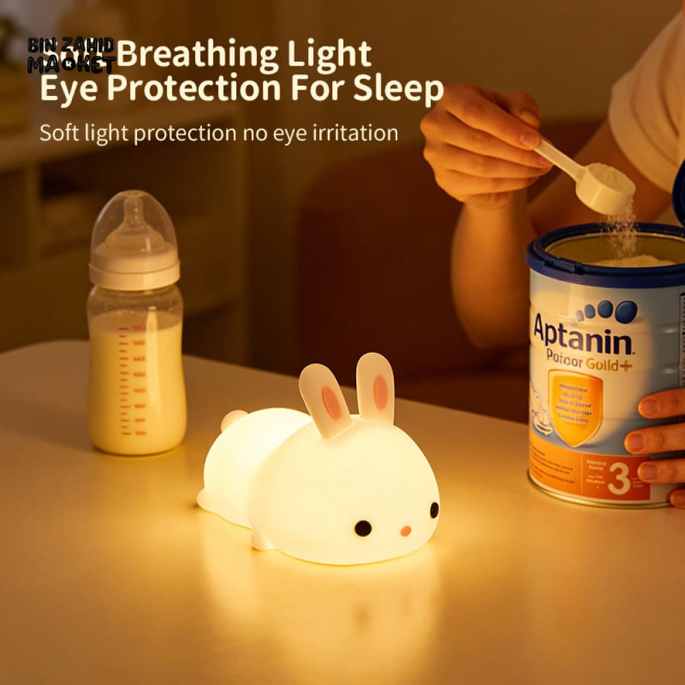 CUTE SILICONE LED NIGHT LIGHT USB RECHARGEABLE TOUCH CONTROL - LOVELY BUNNY