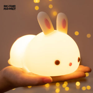 CUTE SILICONE LED NIGHT LIGHT USB RECHARGEABLE TOUCH CONTROL - LOVELY BUNNY